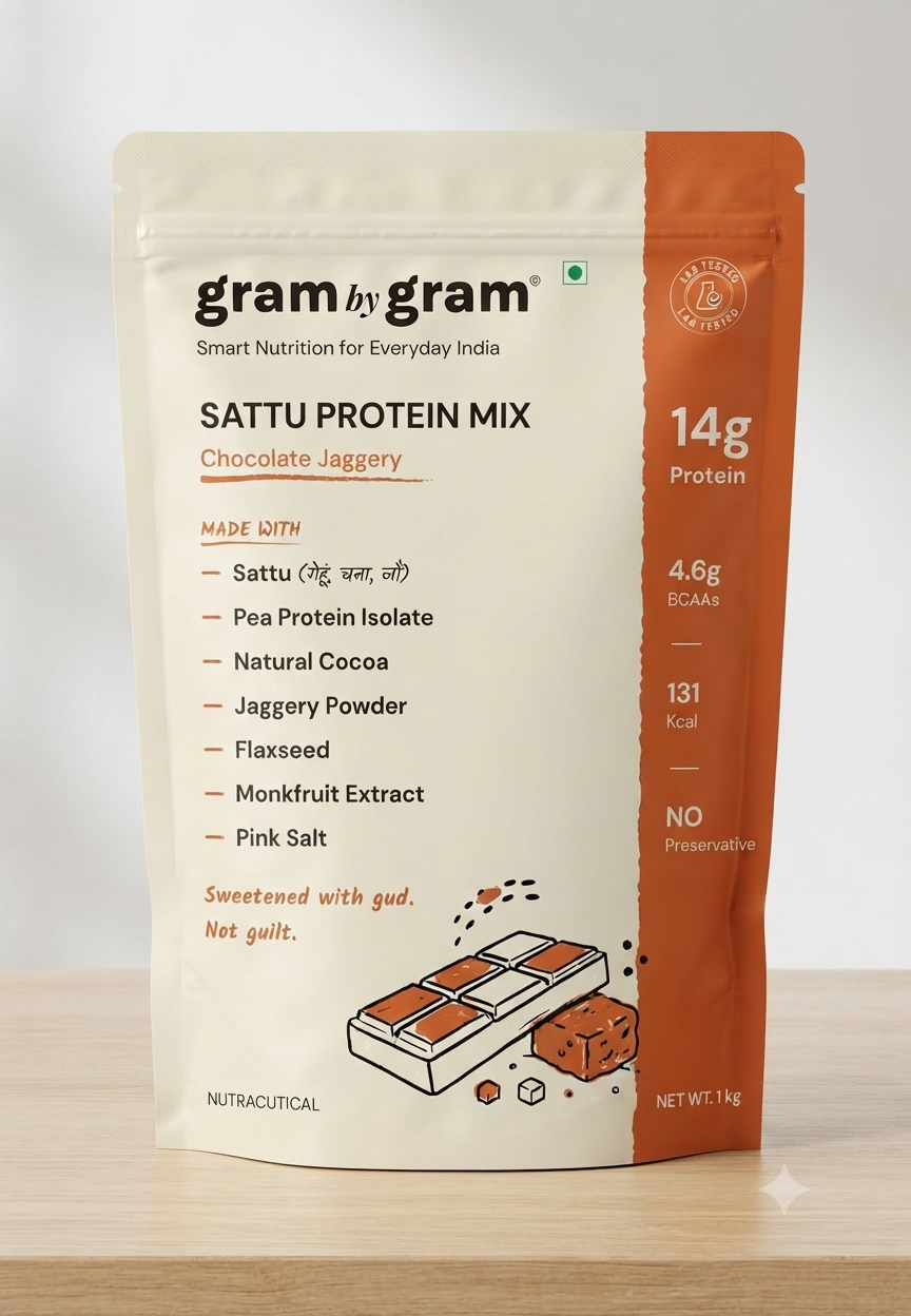Chocolate Jaggery — Sattu Protein Mix · 1kg Pouch