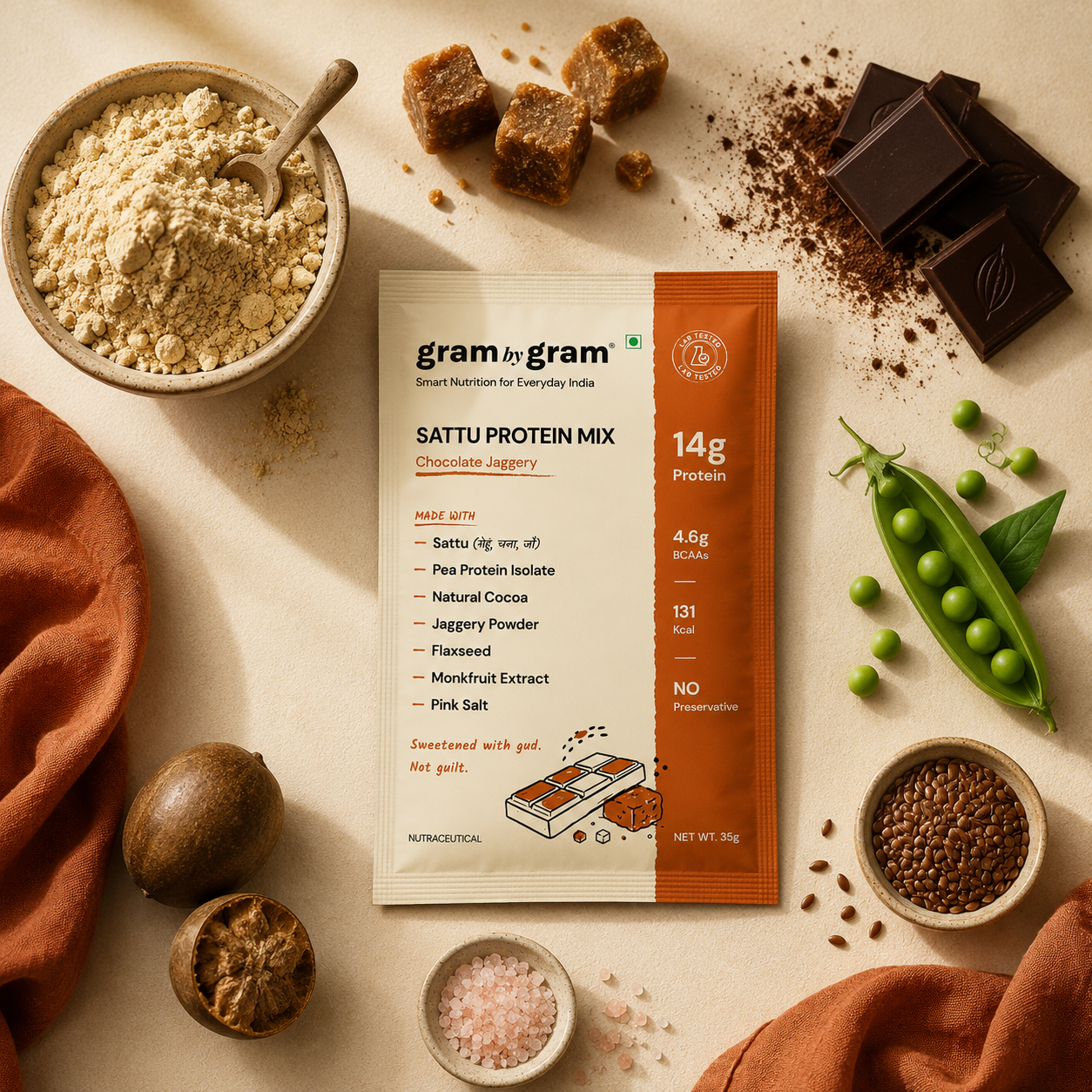 Chocolate Jaggery — Sattu Protein Mix · 1kg Pouch